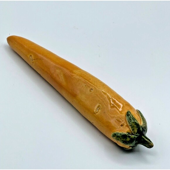 Vintage Italian Art Pottery Red Pepper 6" Majolica Vegetables Hand Painted - Picture 3 of 13